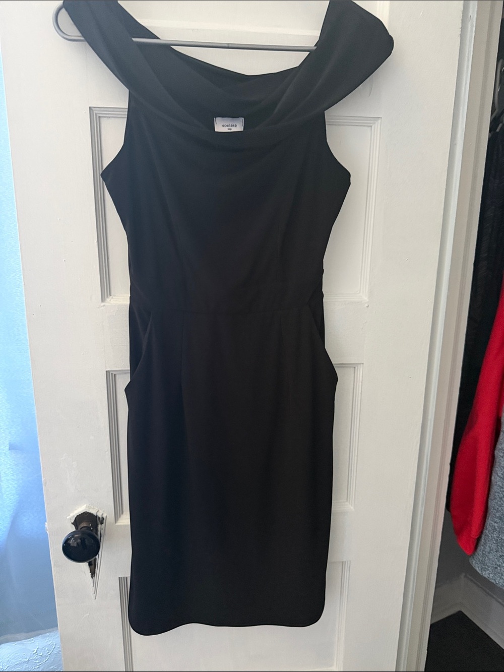 Black Off-Shoulder Sheath Dress - Classic Women's Dress